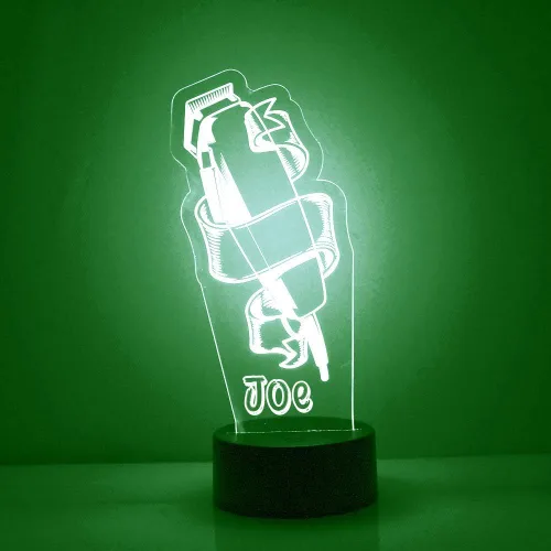 Miniatura 15 de Poste de Barbería Personalizado y Herramientas Letrero LED Lámpara de Luz Nocturna con Control Remoto, Pantalla Iluminada con Nombre o Imagen Barber