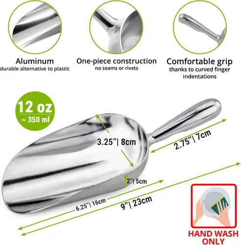Miniatura 2 de CUSINIUM Cuchara de hielo de aluminio de 12 oz con soporte