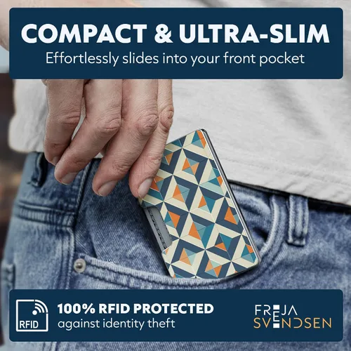 Miniatura 87 de Cartera de aluminio impresa 2.5D para hombres: clip delgado para dinero y tarjetero con barniz selectivo táctil. Bloqueo RFID mejorado, compacto