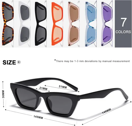 Miniatura 5 de VANLINKER Pequeños lentes de sol de ojo de gato para mujer estilo retro diminuto cuadrado sombra VL9555