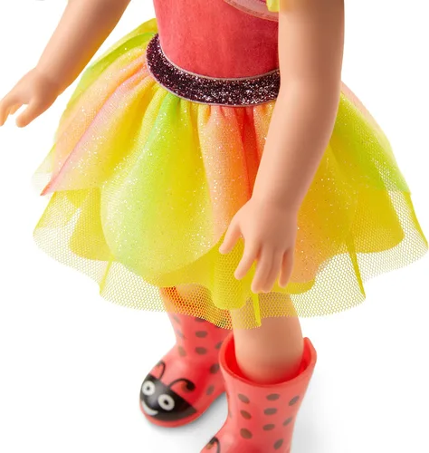Miniatura 3 de American Girl WellieWishers - Muñeca Willa de 14.5 pulgadas con leotardo coral, falda de malla, diadema y botas, para mayores de 4 años