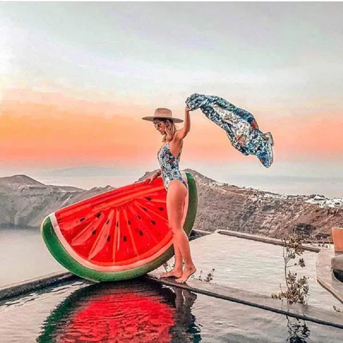Miniatura 3 de Flotador gigante para piscina, juguetes de agua, sandía, piña, cactus, inflable, playa, anillo de natación, salón, fruta, colchón de aire