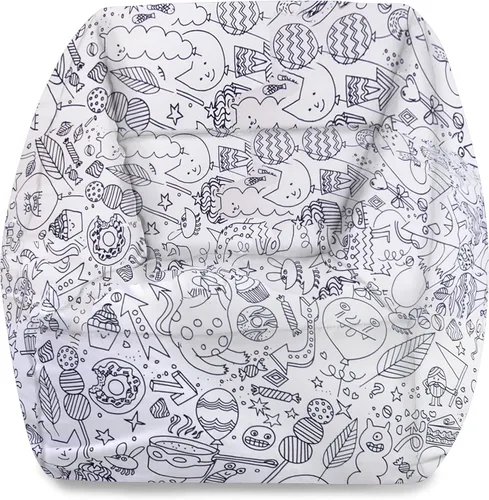 Miniatura 11 de Posh Beanbags - Sillón puff grande, 38 pulgadas, color azul rey sólido Nylon suave - Azul real