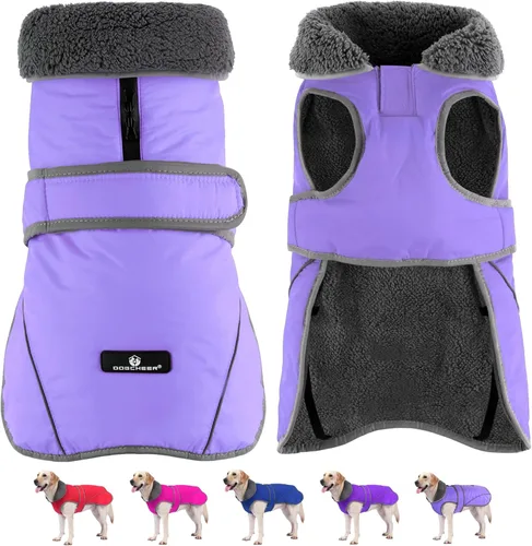 Miniatura 11 de Dogcheer Abrigo para Perro, Chaqueta Impermeable para Perro Abrigo de Invierno Reflectante para Mascotas con Gancho y Velcro Ajustable, Chaqueta