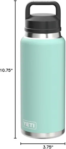 Miniatura 9 de YETI Rambler - Botella de 36 onzas, aislada al vacío, a prueba de fugas, de acero inoxidable con tapón para sorbos Aislamiento al vacío Verde mar
