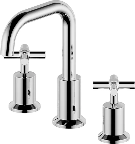 Miniatura 10 de Grifo de baño generalizado de dos manijas, grifos de baño para fregadero de 3 agujeros con drenaje emergente push up, 2 manijas, grifo de fregadero