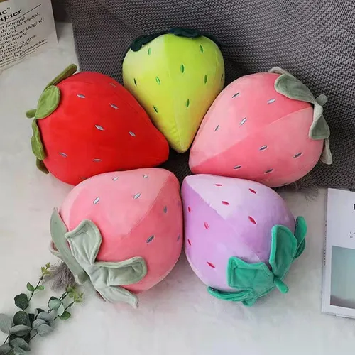 Miniatura 4 de Lindas almohadas de felpa de frutas para niños, de fresa, súper suaves, para niñas, juguetes (rosa, 7.8 pulgadas/7.9 in) Soft fruit plush pillow