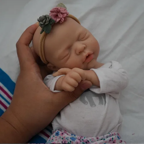 Miniatura 3 de MYREBABY Muñeca bebé de silicona de cuerpo completo de 30 cm / 12 pulgadas Alisa bebé prematura micro, muñeca realista renacida para niños