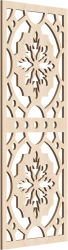13 3/8 pulgadas de ancho x 34 3/8 pulgadas de alto x 1/4 pulgadas de alto, paneles de pared de madera de calado decorativo Hermitage, roble rojo