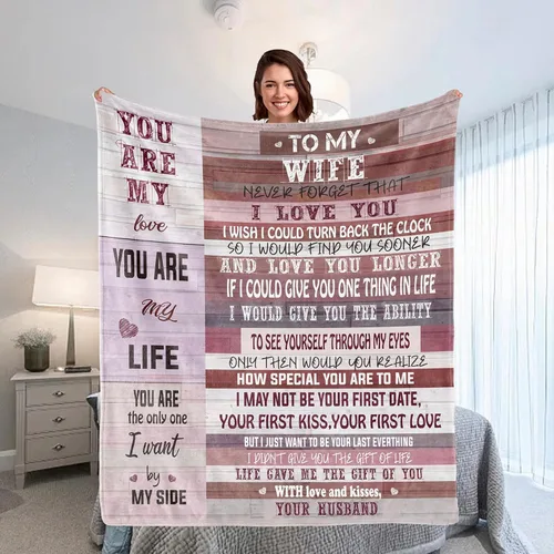Miniatura 14 de WSYEAR Manta personalizada con fotos, regalo personalizado para parejas, manta con fotos personalizada, regalo de cumpleaños con texto en inglés "I