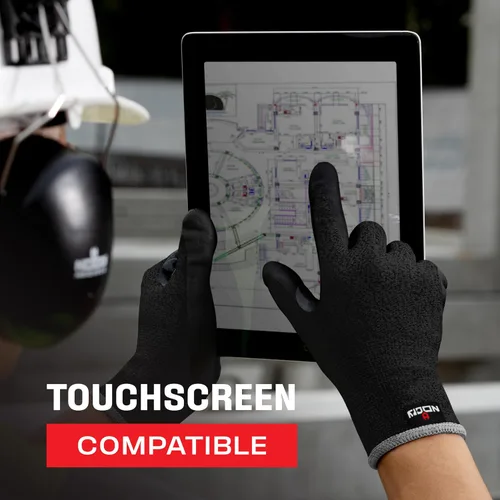 Miniatura 4 de NoCry Guantes de trabajo resistentes a cortes profesionales para hombres y mujeres con agarre firme y palmas impermeables — Puntas táctiles y pulgar