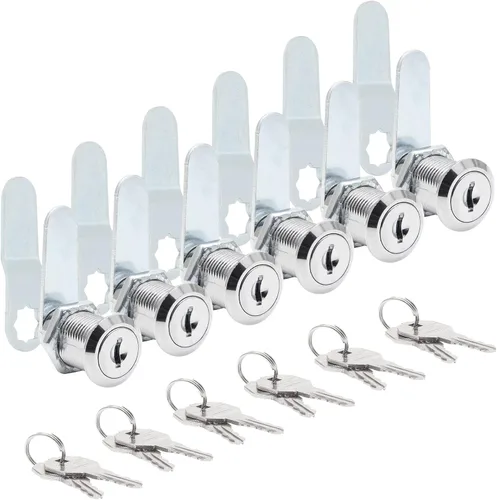 Uenhoy Paquete de 6 cerraduras de leva con llave igual, juego de cerraduras de leva de 1 pulgada (0.984 in) para cajones, buzón de correo, caja de