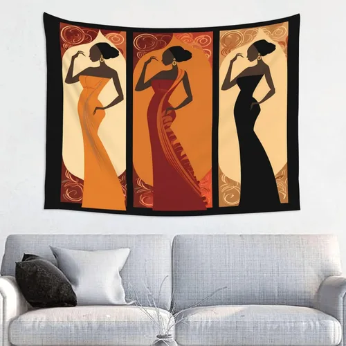 Nameapo Tapiz para mujeres y niñas africanas para dormitorio, tapiz colgante de pared para sala de estar, dormitorio, manta para decoración del
