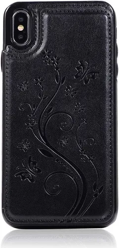 Miniatura 7 de Funda de teléfono para iPhone Xs Max de 6.5 pulgadas 2018 con protector de pantalla de vidrio templado, tarjetero con tapa de cuero para celular i X