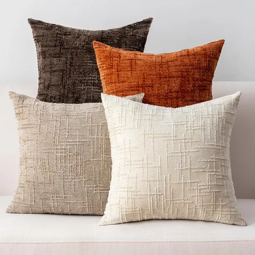 Miniatura 19 de Fundas de almohada decorativas de 18 x 18 pulgadas, juego de 4, suaves, sólidas, de estilo granja, fundas de almohada de chenilla para sofá, fundas