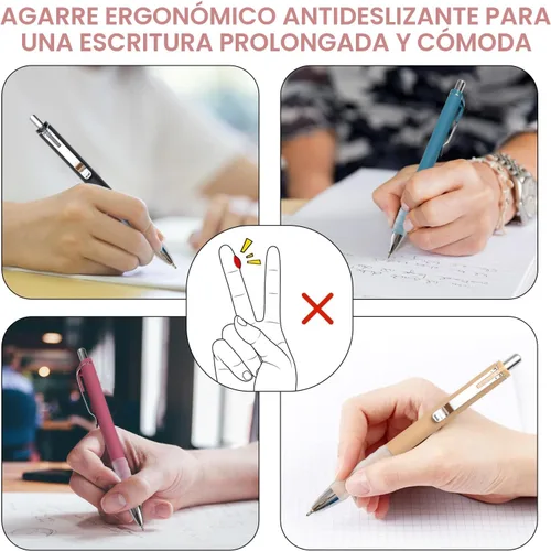Miniatura 3 de Linbsunne - Bolígrafos de bola negros con punta media de 1 mm, bolígrafo retráctil con agarre súper suave para hombres y mujeres (plata - 12 piezas)