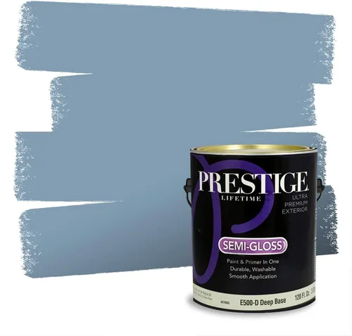 Miniatura 1218 de Pintura Exterior + imprimación PRESTIGE, todo-en-uno, 1 galón, acabado mate, color comparable al Valspar* Royal Gray* VS151-Gris real