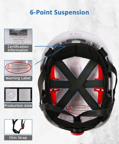 Miniatura 2 de UM ULTRAMAXX Safety Helmet Hard Hat, ANSI Z89.1 Approved Lightweight Vented Work Helmet, 6-Point Adjustable Ratchet Suspension Hardhat Ideal for
