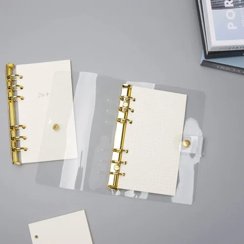 Miniatura 6 de 2 piezas de mecanismo de carpeta de 6 anillas A6, kit de reemplazo de mecanismo de cuaderno, clip dorado de metal, anilla redonda, encuadernación