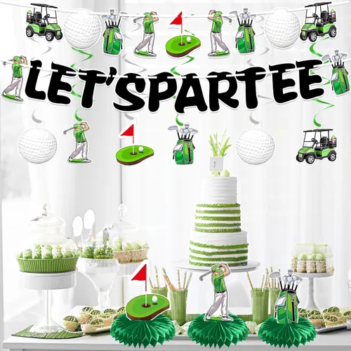 Miniatura 7 de Decoraciones de fiesta de cumpleaños de golf premontadas, decoraciones de fiesta temática de golf, decoraciones de golf para fiesta, cartel de golf