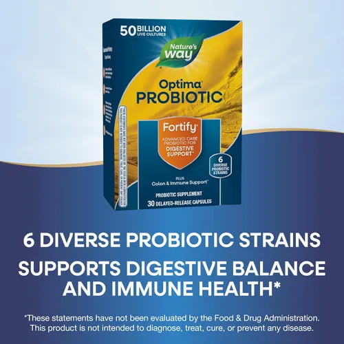 Miniatura 4 de Nature's Way Fortify Optima 50 mil millones de probióticos diarios, 50 mil millones de cultivos vivos, 6 cepas probióticas, apoya la salud digestiva