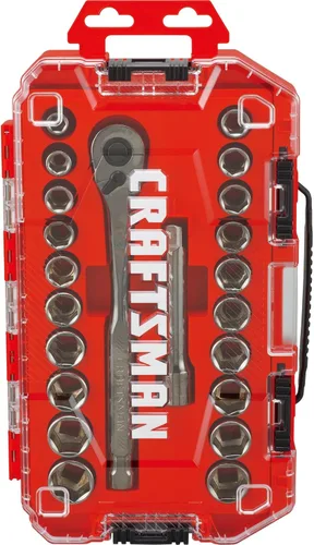 Miniatura 2 de CRAFTSMAN CMMT12030 - Juego de herramientas mecánicas, transmisión de 1/2 pulgadas, SAE/métrico, 22 piezas