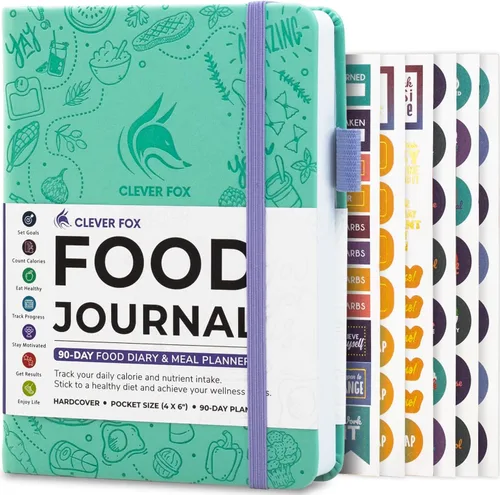 Miniatura 21 de Clever Fox Diario de Alimentos de Bolsillo - Diario Diario de Alimentos, Planificador de Comidas para Rastrear Calorías y Nutrientes, Cuaderno