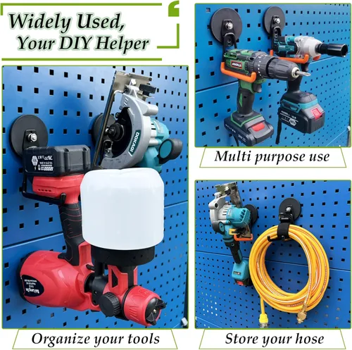 Miniatura 6 de ULIBERMAGNET Ganchos Magnéticos Ultimate Fuertes, Imán Grande con Ganchos para Herramientas de Trabajo Pesado, Sierra Caladora, Manguera, Paquete