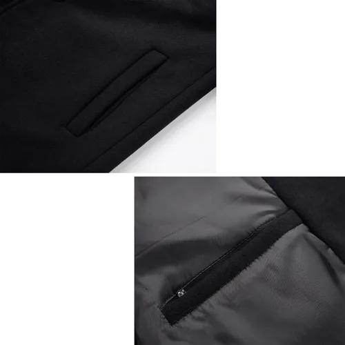 Miniatura 5 de INVACHI Mens Long Trench Coat Double Breasted Notched Lapel Peacoat Casual Windproof Overcoat