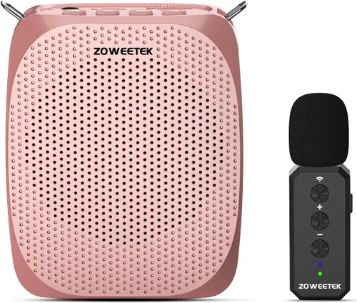 Miniatura 11 de ZOWEETEK Amplificador de Voz con Micrófono Inalámbrico de Solapa Lavalier para Maestros, Nuevo Sistema de Micrófono Personal 2025, Altavoz Portátil
