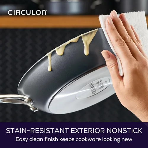 Miniatura 8 de Circulon Serie A1 con juego de sartenes antiadherentes de inducción ScratchDefense, juego de 6 sartenes de cocina, utensilios de cocina