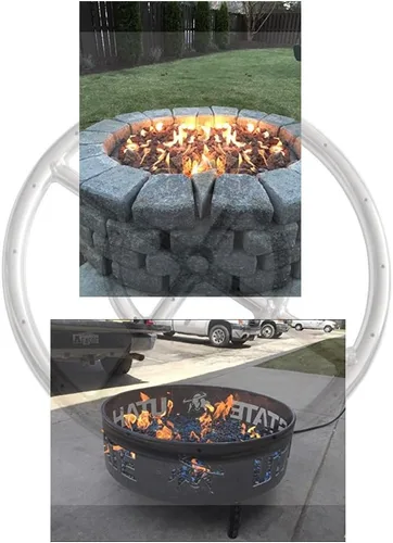 Miniatura 4 de Meter Star - Quemador de anillo de propano de acero inoxidable 304 de 12 pulgadas, chimenea, máximo 92,000 BTU