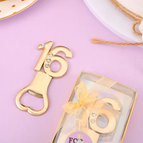 Miniatura 7 de 24 piezas/paquetes de 16 abridores de botellas para fiesta de cumpleaños de 16 años, bodas, aniversarios, decoraciones o recuerdos para invitados