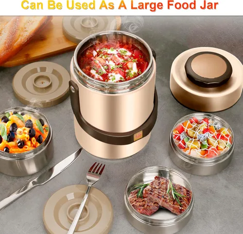 Miniatura 5 de Pawovdeq 67 oz Adultos Termo de Alimentos Aislado de Acero Inoxidable de Boca Ancha para Sopa con Mantenimiento Térmico Portátil Cajas de Almuerzo