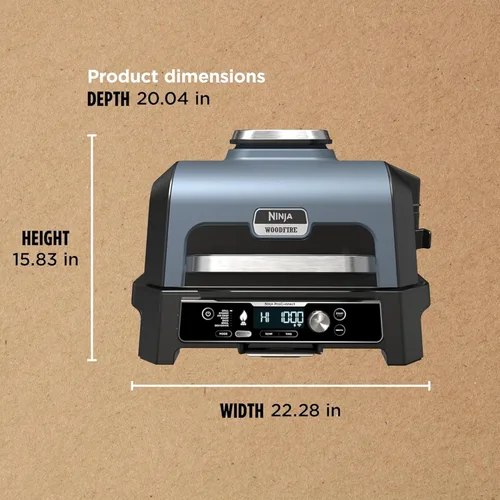 Miniatura 10 de Ninja Woodfire Pro Connect XL - Parrilla y ahumador para exteriores Bluetooth, aplicación habilitada Parrilla 7 en 1, ahumador de barbacoa, azul