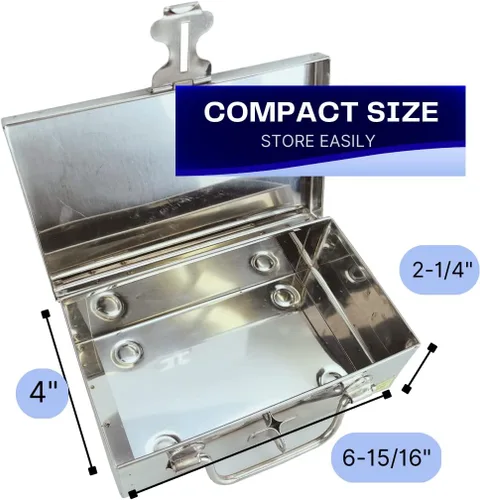 Miniatura 7 de Bin Buddy Caja de almacenamiento de acero para candado, diseño compacto de 7 x 4 x 2 pulgadas, ideal para almacenar joyas, reliquias, pasaportes