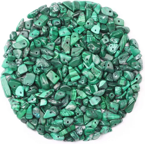 Miniatura 18 de 500 piezas Cuentas de piedra de chip natural, Alabastro 5-8 mm Piedras preciosas irregulares curativas de cristal sueltas con agujero perforado