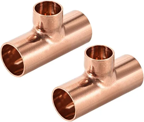 uxcell Conector de montaje de tubería de presión de cobre de 5/8 pulgadas x 1/2 pulgadas X 5/8 pulgadas x 5/8 pulgadas para suministro de fontanería