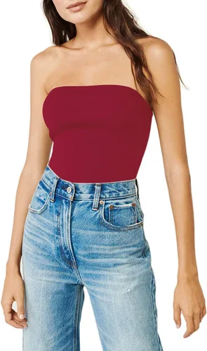 Miniatura 2 de H HIAMIGOS Paquete de 3 camisetas de algodón sin tirantes para mujer, sin mangas, elásticas, lindas, sin relleno