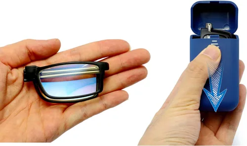 Miniatura 5 de Anteojos de lectura plegables compactos, portátiles, con bloqueo de luz azul, para hombres y mujeres, 2 unidades en estuche 1.0