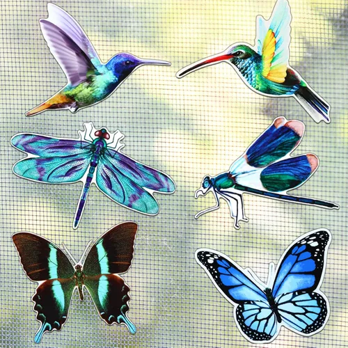 Miniatura 9 de Konohan 12 imanes retráctiles para puerta de colibrí, mariposa, libélula de doble cara, protector decorativo flexible de pantalla magnética