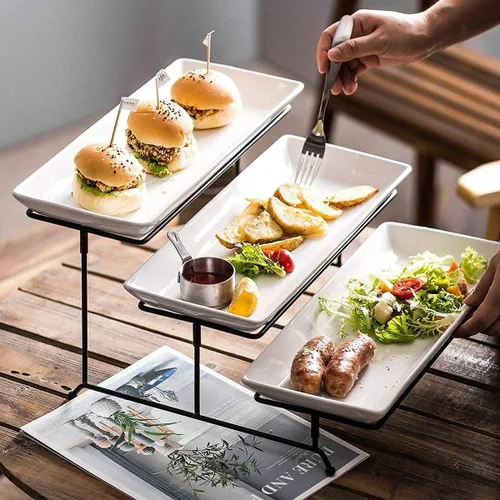 Miniatura 9 de Tazas de café expreso con platillos y soporte de metal, juego de 6 tazas de capuchino de 4 onzas, taza de té para fiesta de té, color blanco