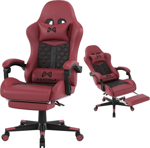 Miniatura 8 de Gamtimer Silla para videojuegos, silla para adultos de 400 libras, silla de computadora de respaldo alto con reposapiés y reposabrazos vinculados