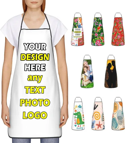 Miniatura 44 de Delantales impermeables personalizados para diseñar tu propia foto logotipo texto para cocinar hornear 28.3 x 20.4 pulgadas