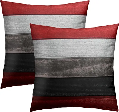 Miniatura 19 de Funda de almohada de madera de color rojo marrón de 18 x 18 pulgadas, fundas de almohada decorativas para el hogar, sofá y cama de 18 x 18 pulgadas