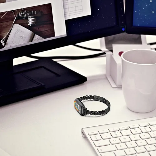 Miniatura 7 de Bandas compatibles con correas Xiaomi Mi Band 8, correa ajustable de acero inoxidable, accesorios de pulsera para mujer, repuesto para Mi Band 8