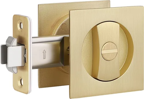 Miniatura 21 de Paquete de 6 manijas de puerta de paso para pasillo o armario, manijas interiores de latón satinado sin llaves, manijas de puerta interiores doradas