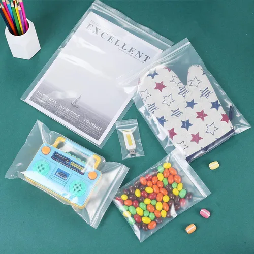 Miniatura 9 de Paquete de 20 bolsas grandes de 14 x 18 pulgadas con cierre de cremallera transparente de 4 mil, con cierre de cremallera, resistente, de plástico