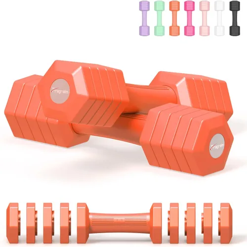 Miniatura 8 de Juego de mancuernas ajustables, juego de pesas de mano 4 en 1 para mujeres y hombres, un par de mancuernas de 10 libras cada uno de 2 libras, 3 Azul