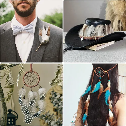 Miniatura 5 de 200 plumas naturales de 10 estilos surtidos de plumas para atrapasueños, manualidades, decoración de bricolaje
